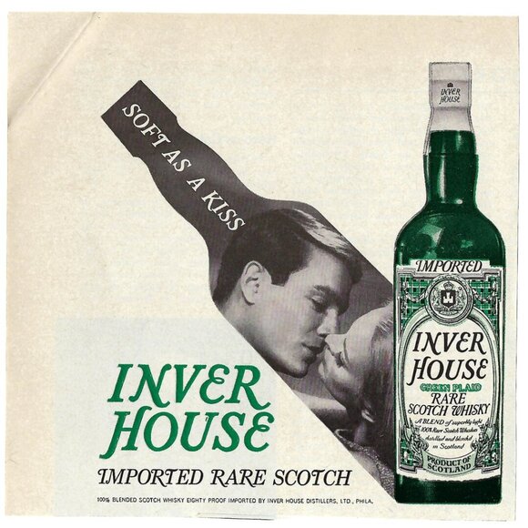 1967 Inver House Imported Rare Scotch Soft as a Kiss Vintage Magazine Print Ad - Picture 1 of 1